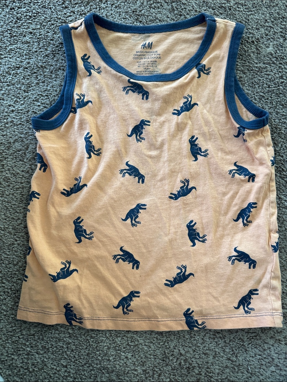 H&M Tank Top with Navy Dinosaur Print